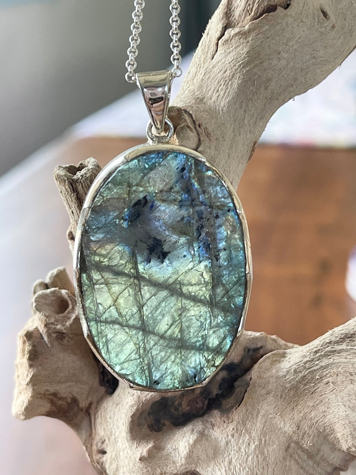 Raw Labradorite Pendant