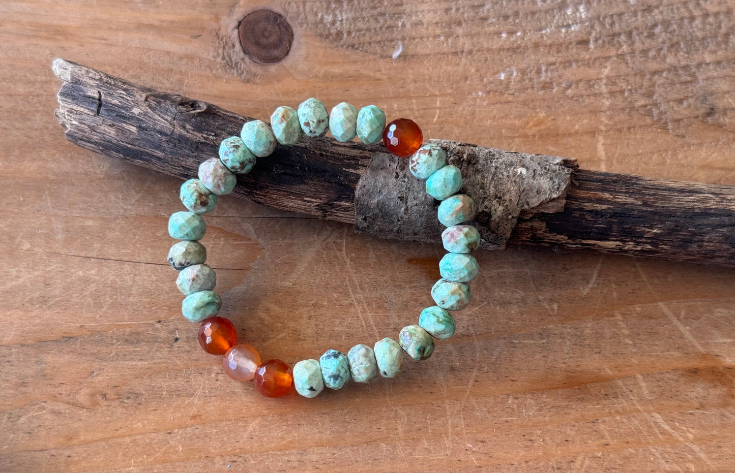 Peruvian Turquoise with Carnelian