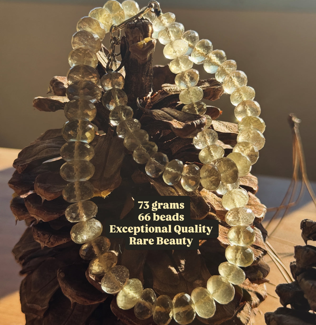 Rare Libyan Desert Glass Necklace | 73g Faceted Golden Tektite | One of a Kind