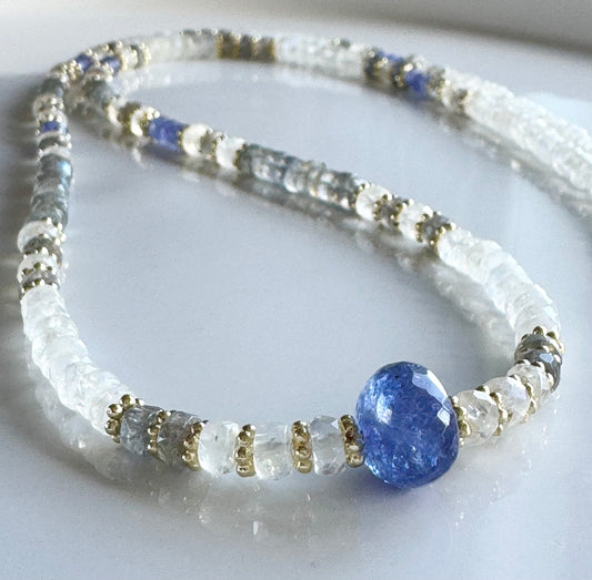 Tanzanite · Labradorite · Moonstone Necklace
A Living Grid of Light & Intention