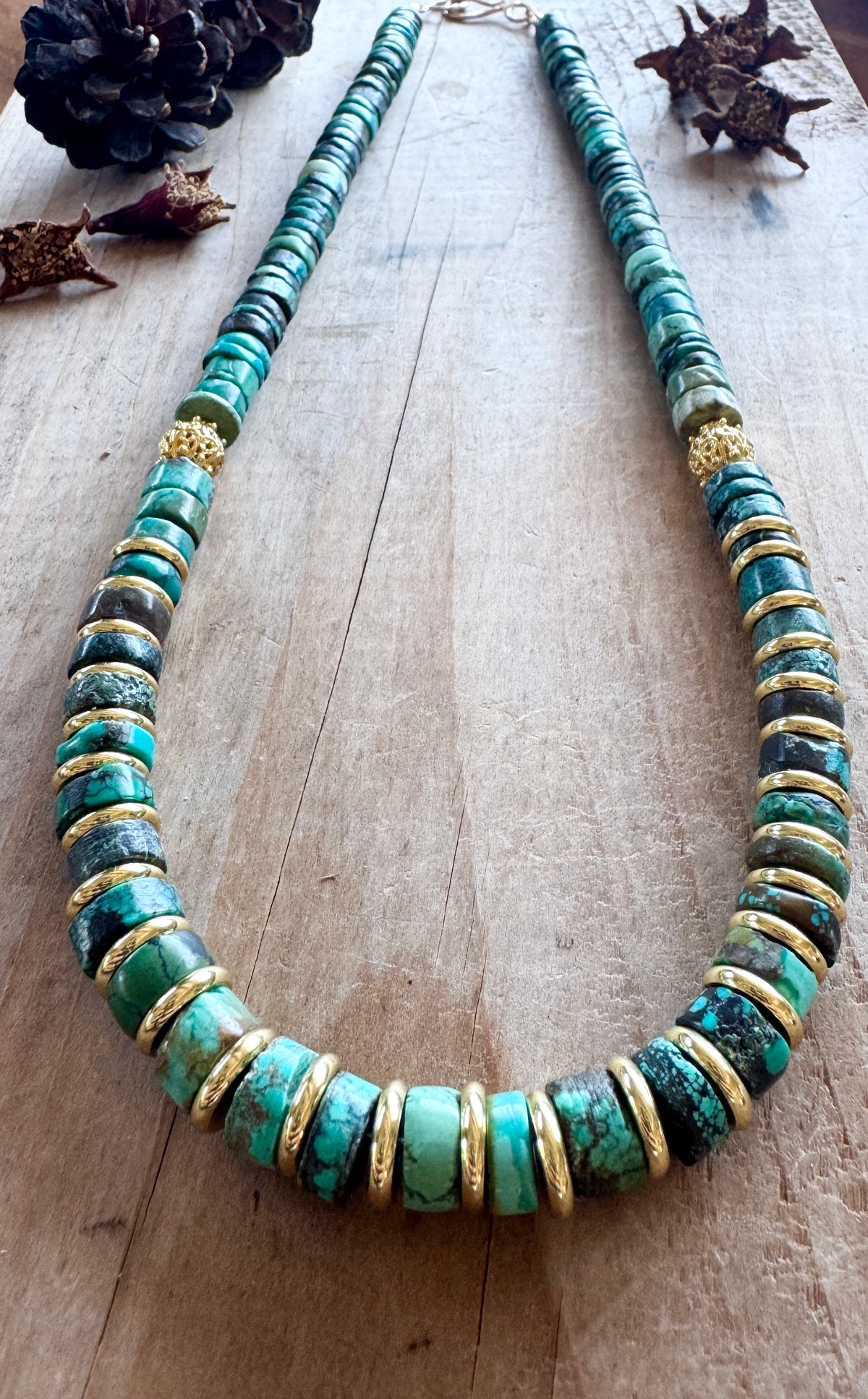 Natural Indian Turquoise Necklace – Gold Vermeil | One of a Kind