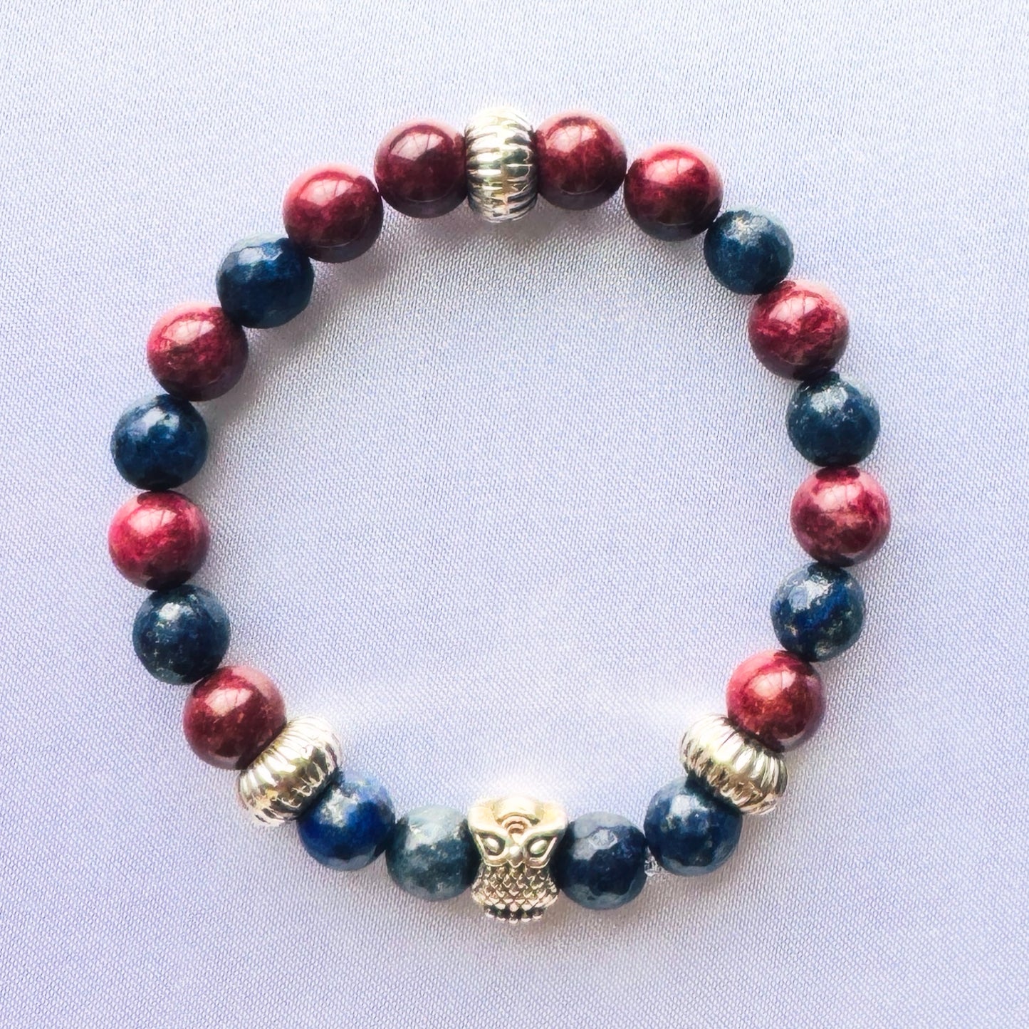 Owl of Truth Bracelet

Lapis Lazuli • Thulite • Sterling Silver