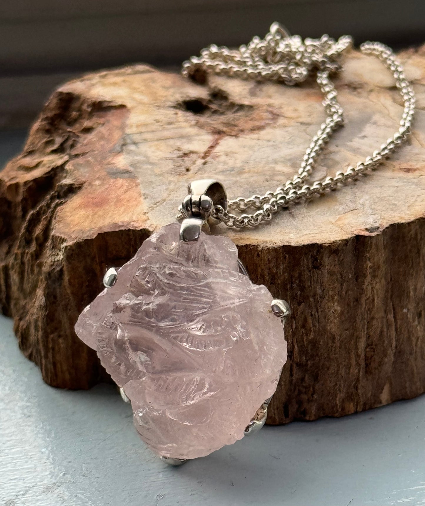 Morganite Dragon Pendant