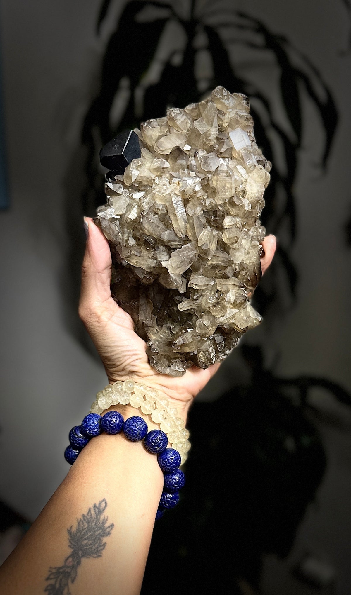 Very Rich Smoky Quartz & Black Tourmaline Cluster | Namibia