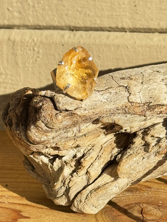 Raw Natural Citrine Ring – Size 7 | Sterling Silver