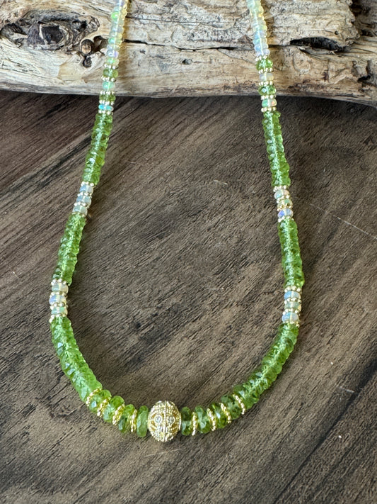 Peridot & Ethiopian Opal Necklace