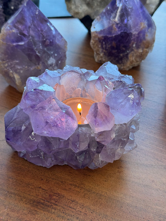 Amethyst Candle Holder