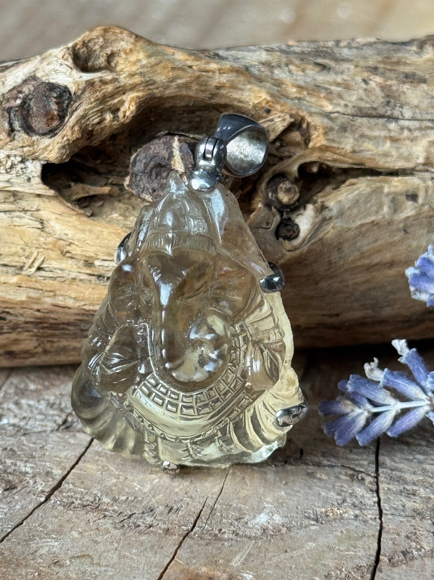 Natural Citrine Ganesha pendant