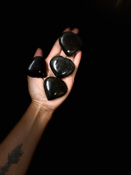 Black Tourmaline hearts