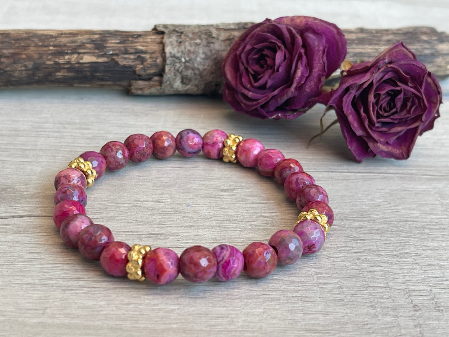 Ruby Crazy Lace Agate Bracelet