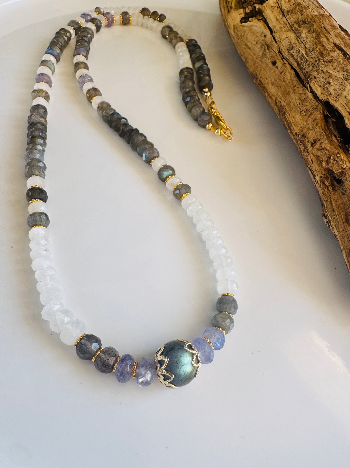 Labradorite • Moonstone • Tanzanite Necklace ✨