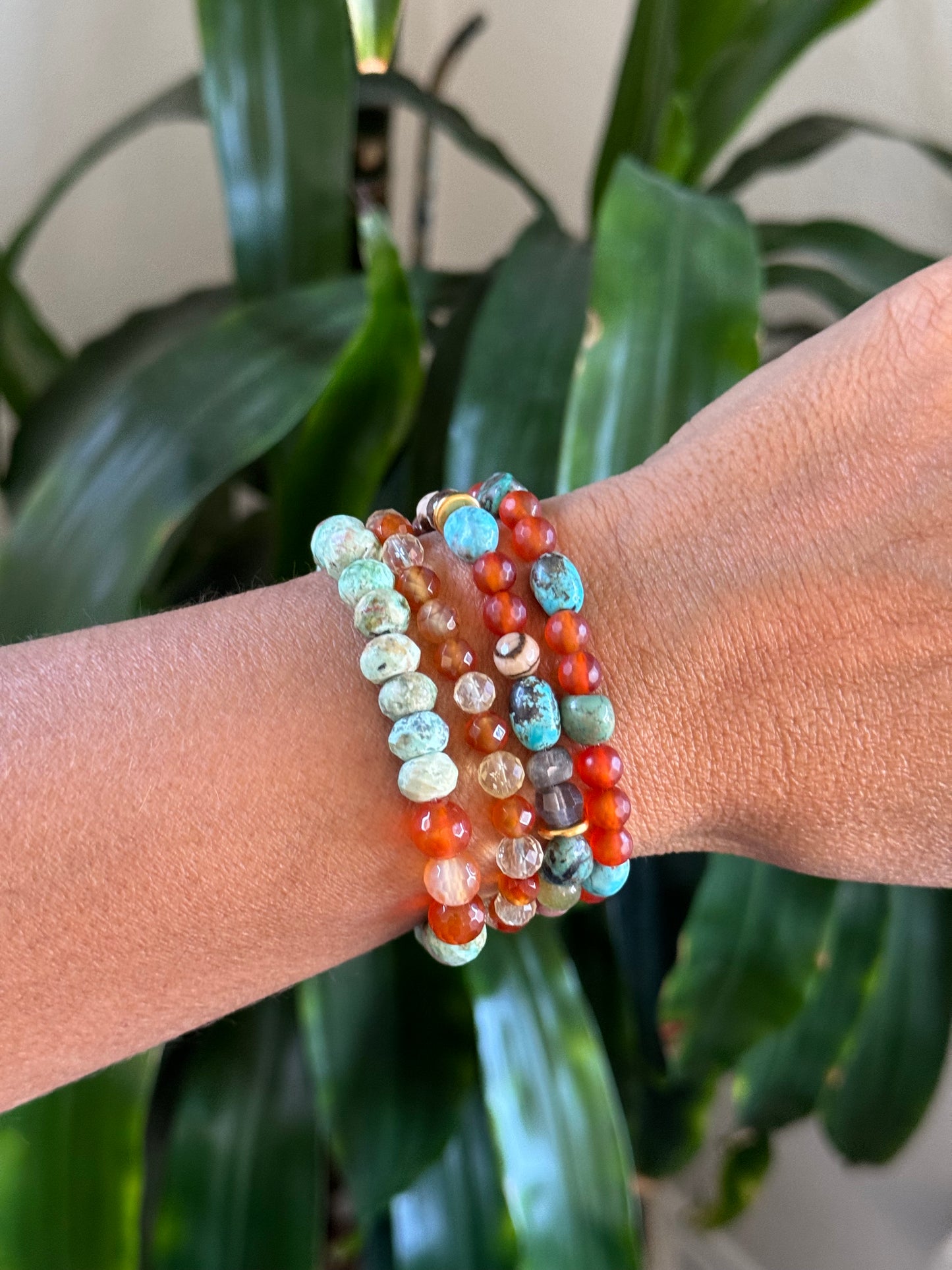 Peruvian Turquoise with Carnelian