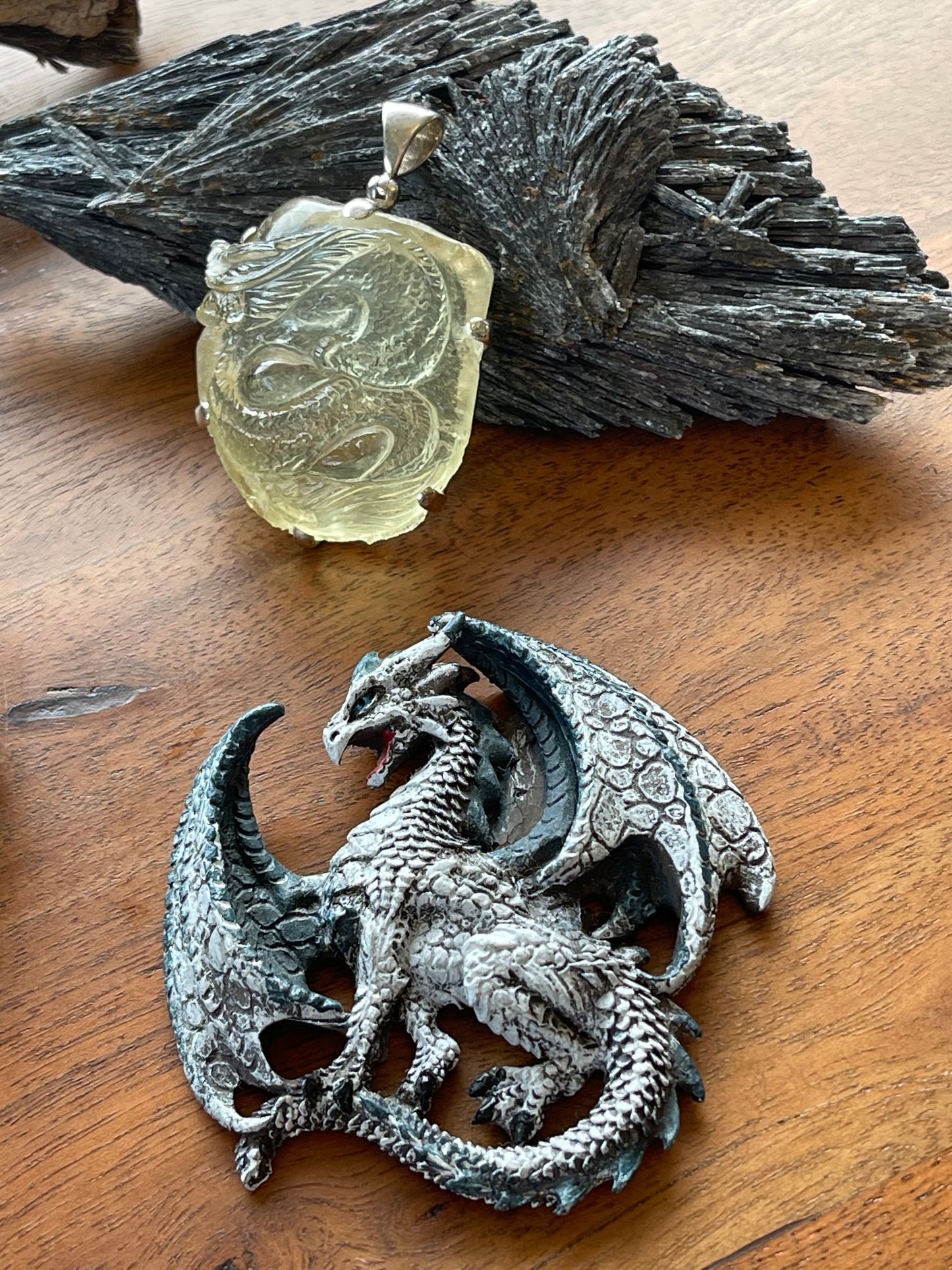 Libyan Desert Glass Tektite Dragon pendant