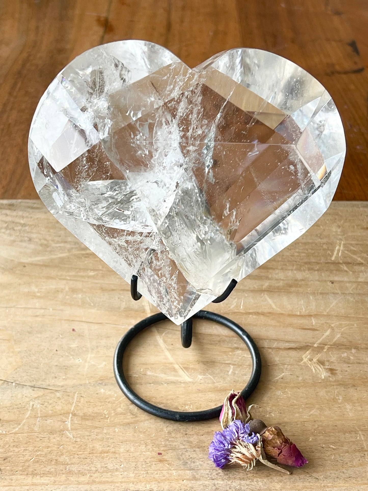 AAA Clear Quartz Faceted Heart