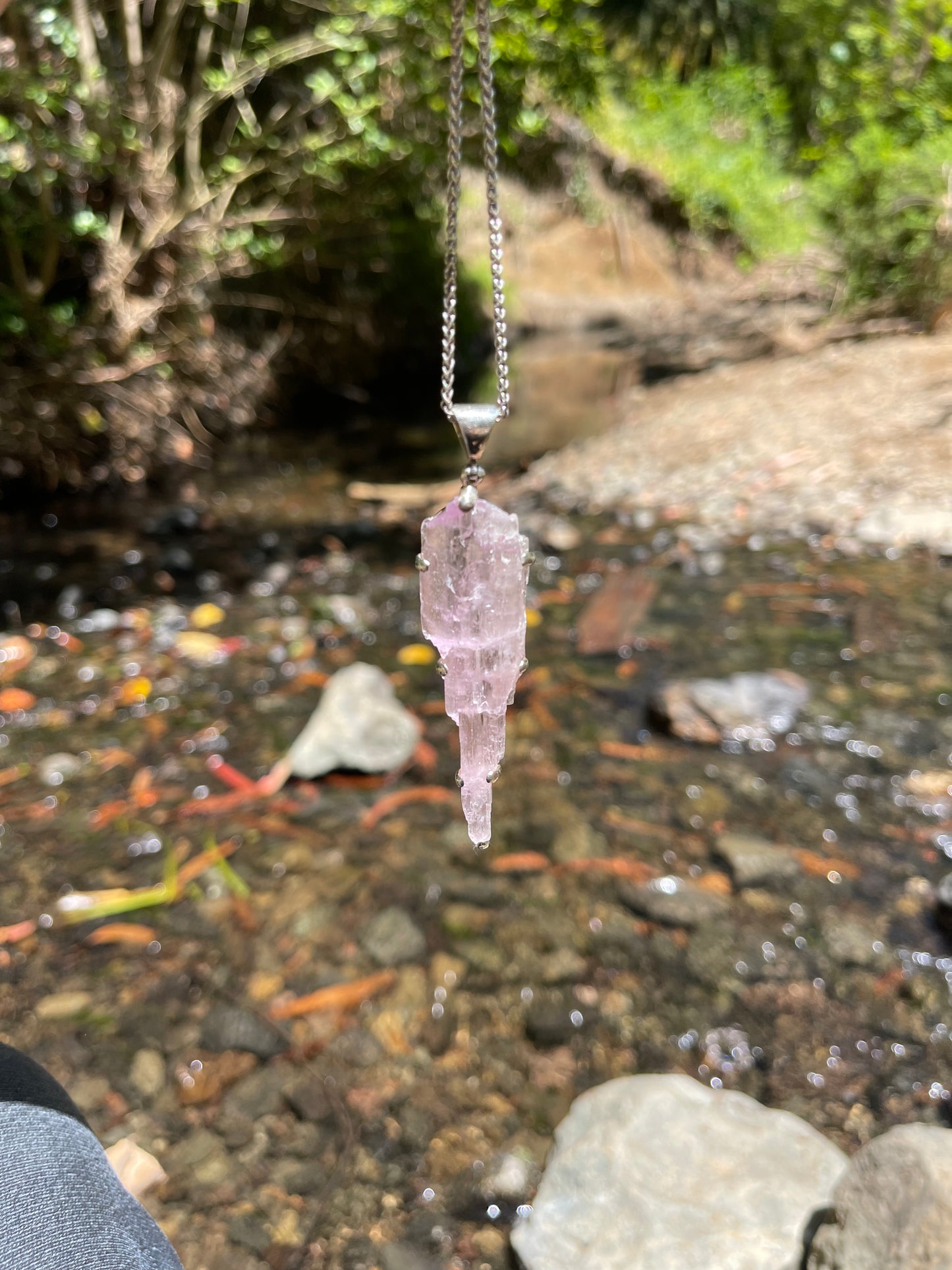 Raw Kunzite Pendant