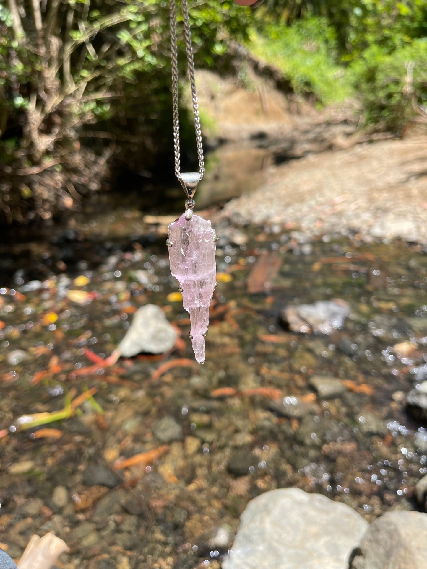 Raw Kunzite Pendant