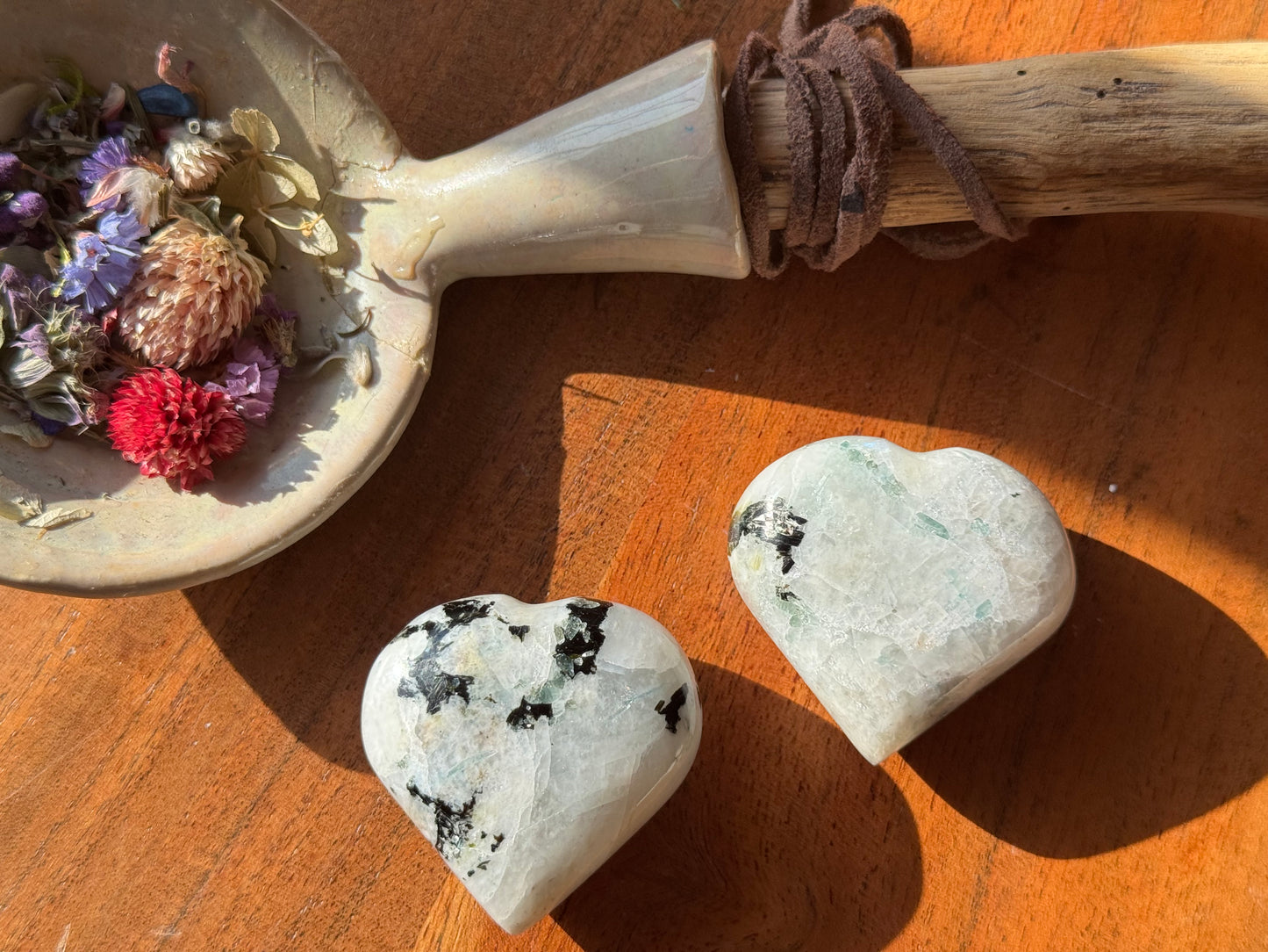 Rainbow Moonstone Heart