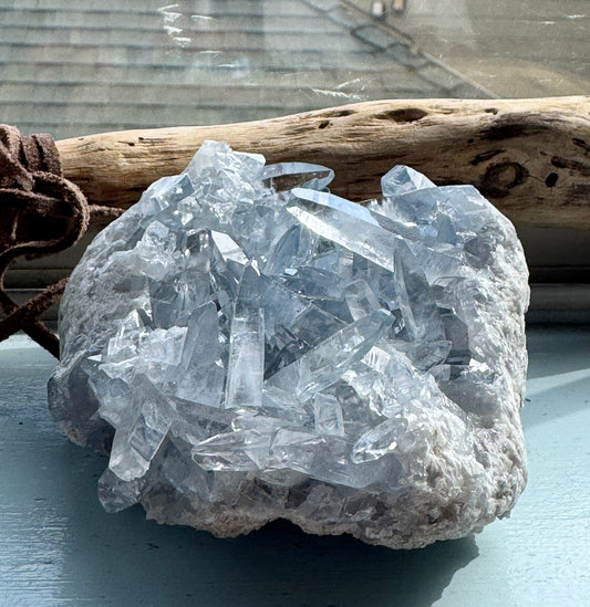 High-Grade Celestite Cluster – Angelic Sky Blue