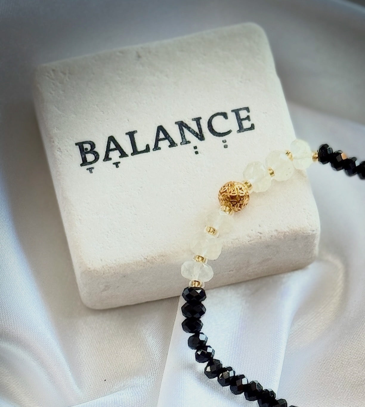 Libyan Desert Glass & Black Tourmaline Bracelet