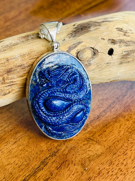 Lapis Lazuli Dragon Pendant