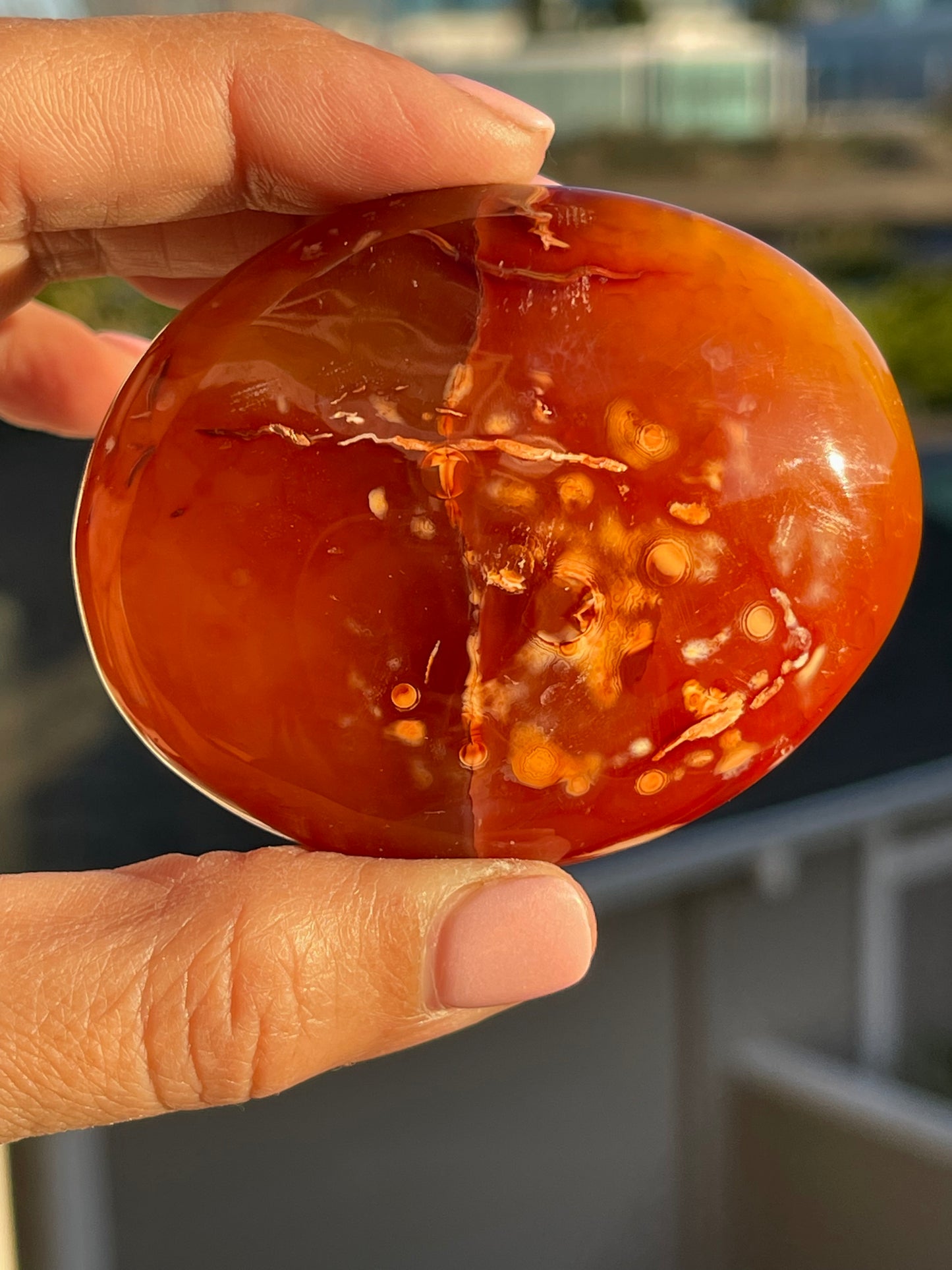 Carnelian palm stone