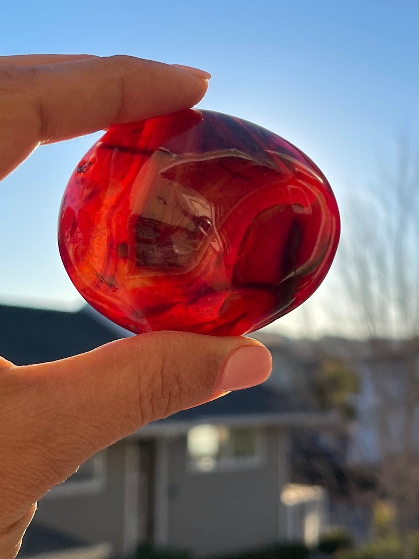 Carnelian palm stone