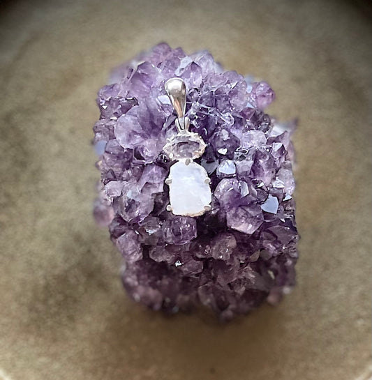 Moonstone & Herkimer Diamond pendant