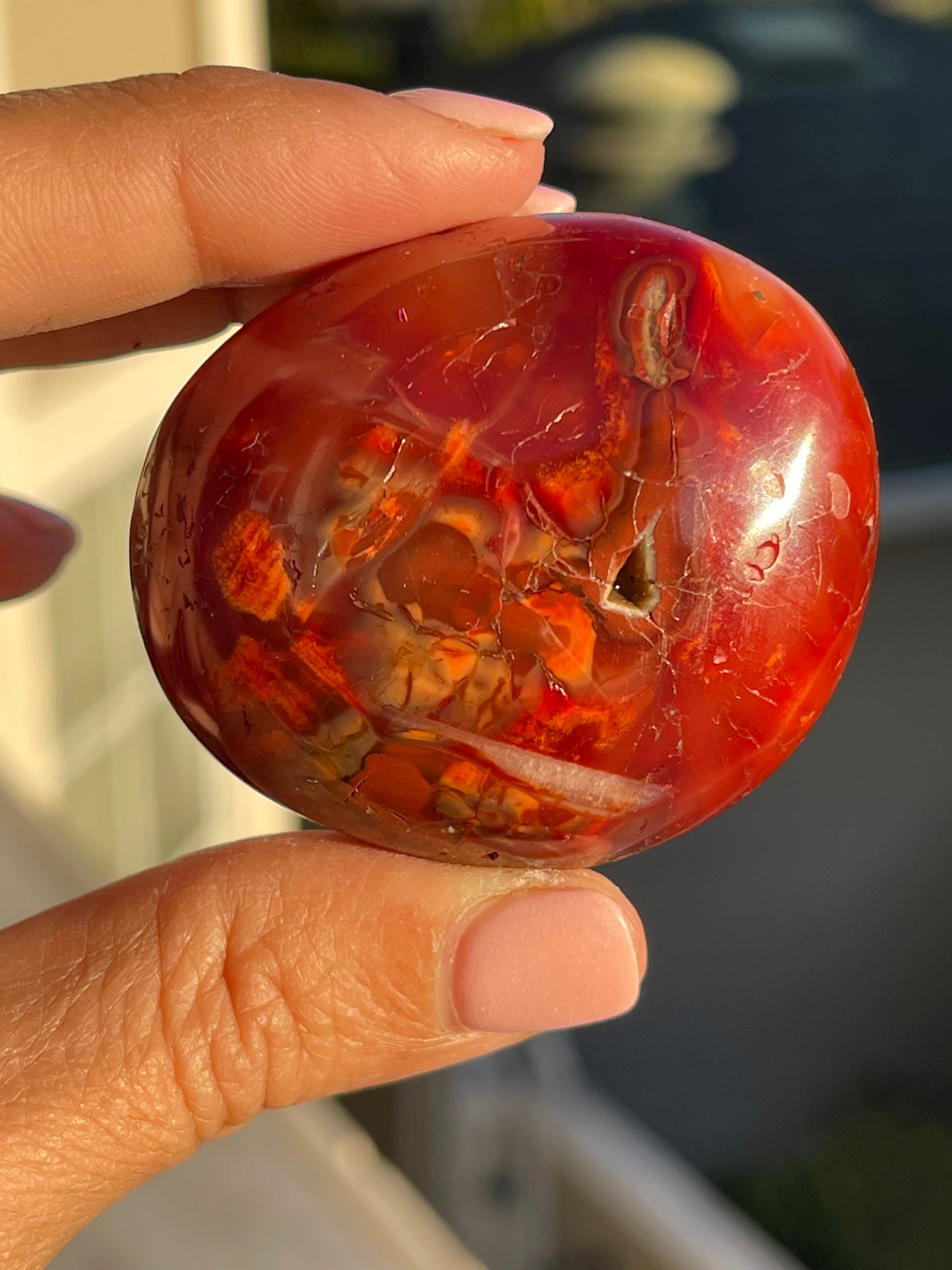 Carnelian palm stone