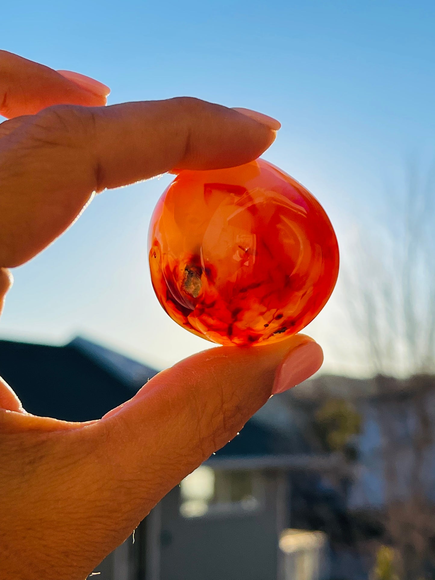 Carnelian palm stone