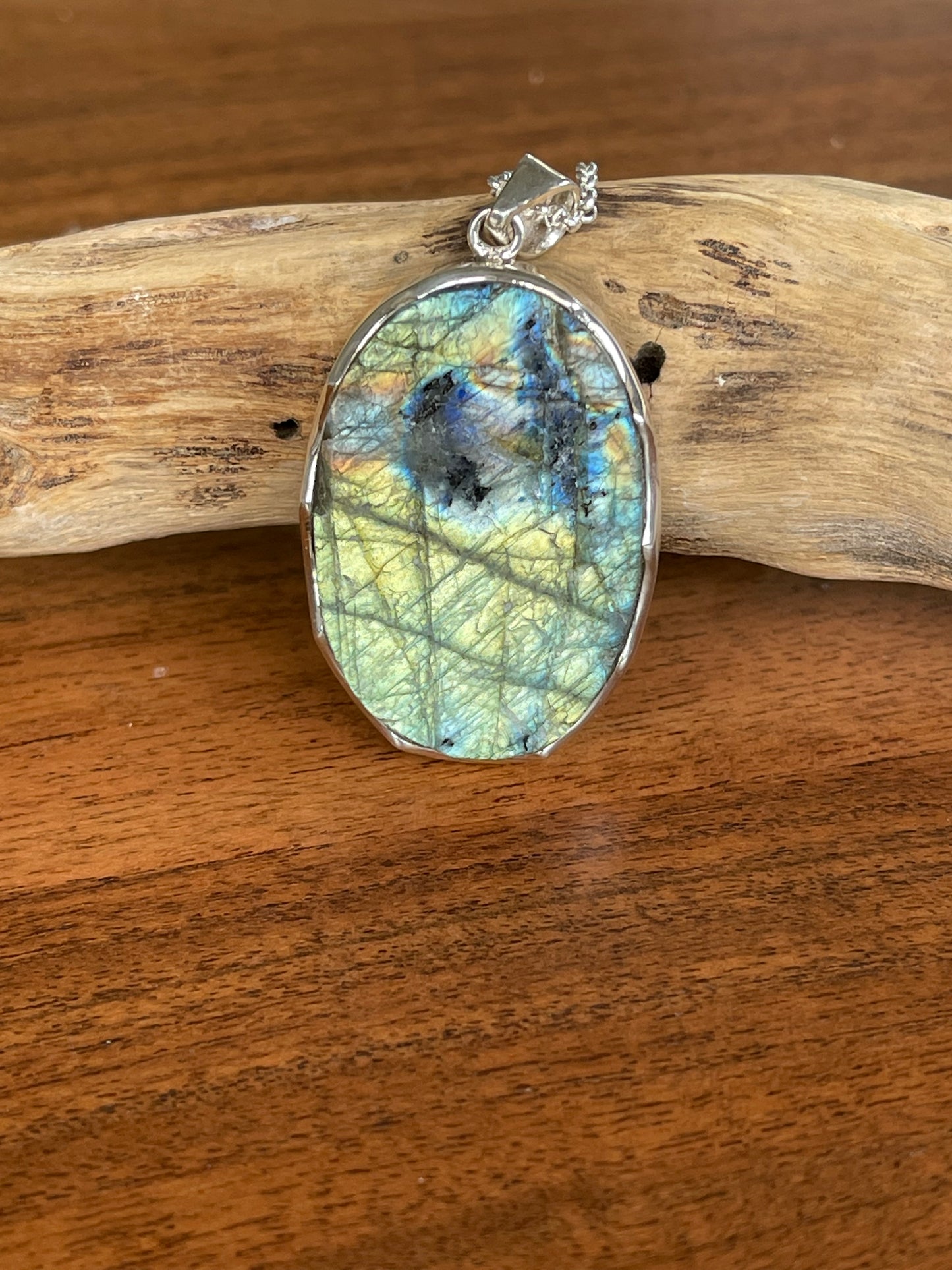 Raw Labradorite Pendant