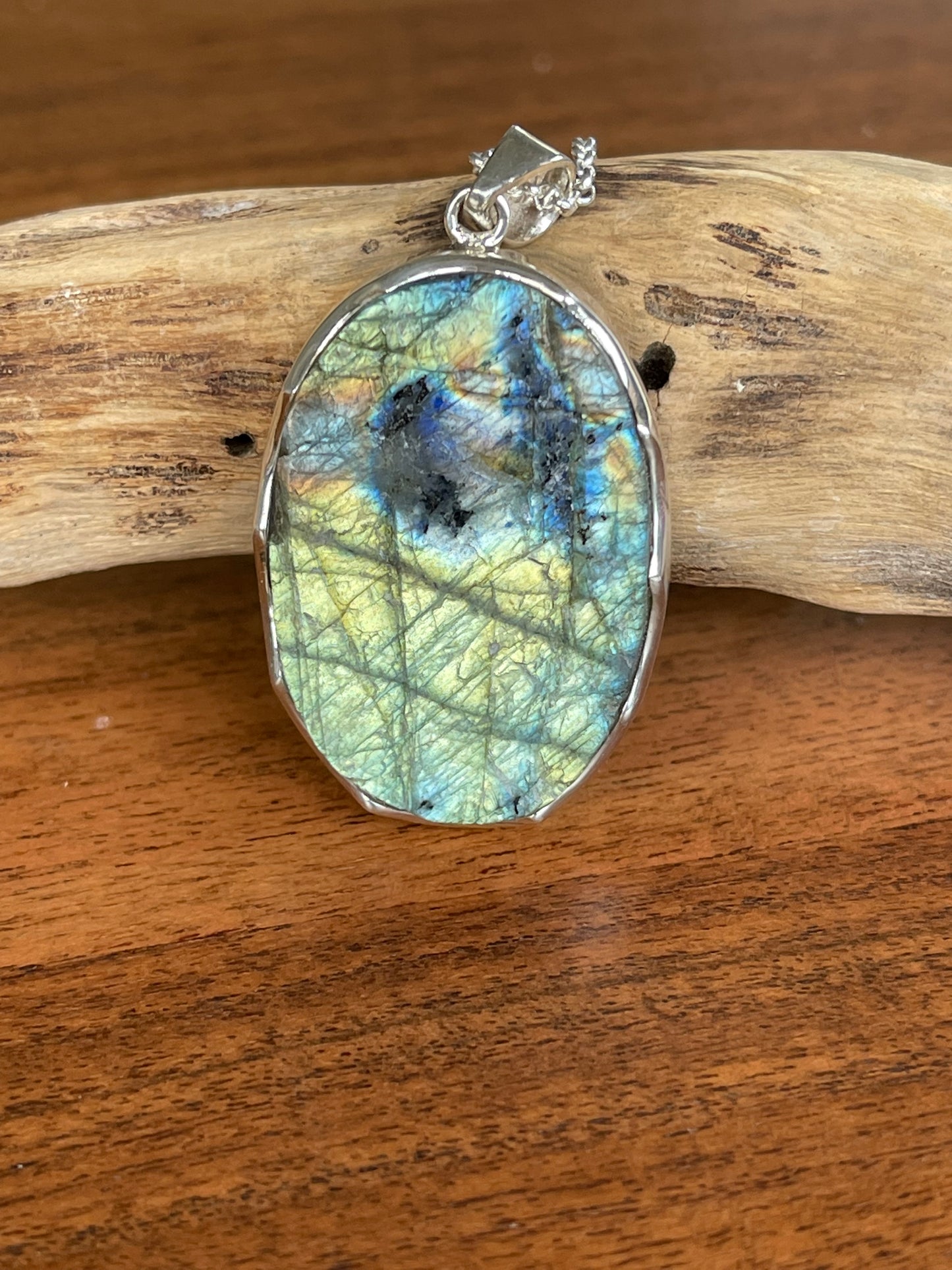 Raw Labradorite Pendant