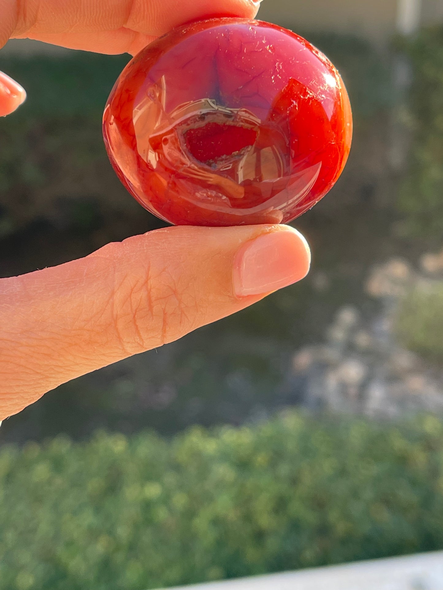 Carnelian palm stone