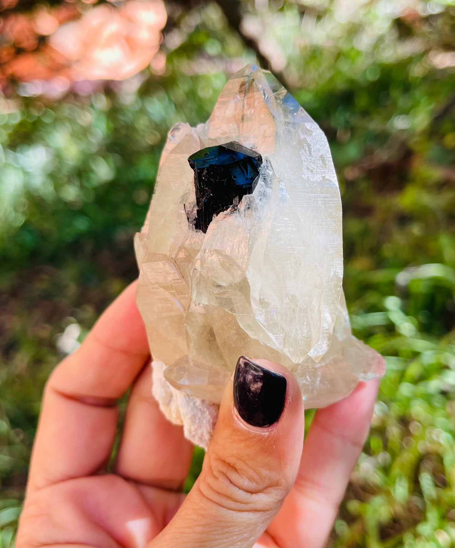 Natural Raw Citrine with Black Tourmaline