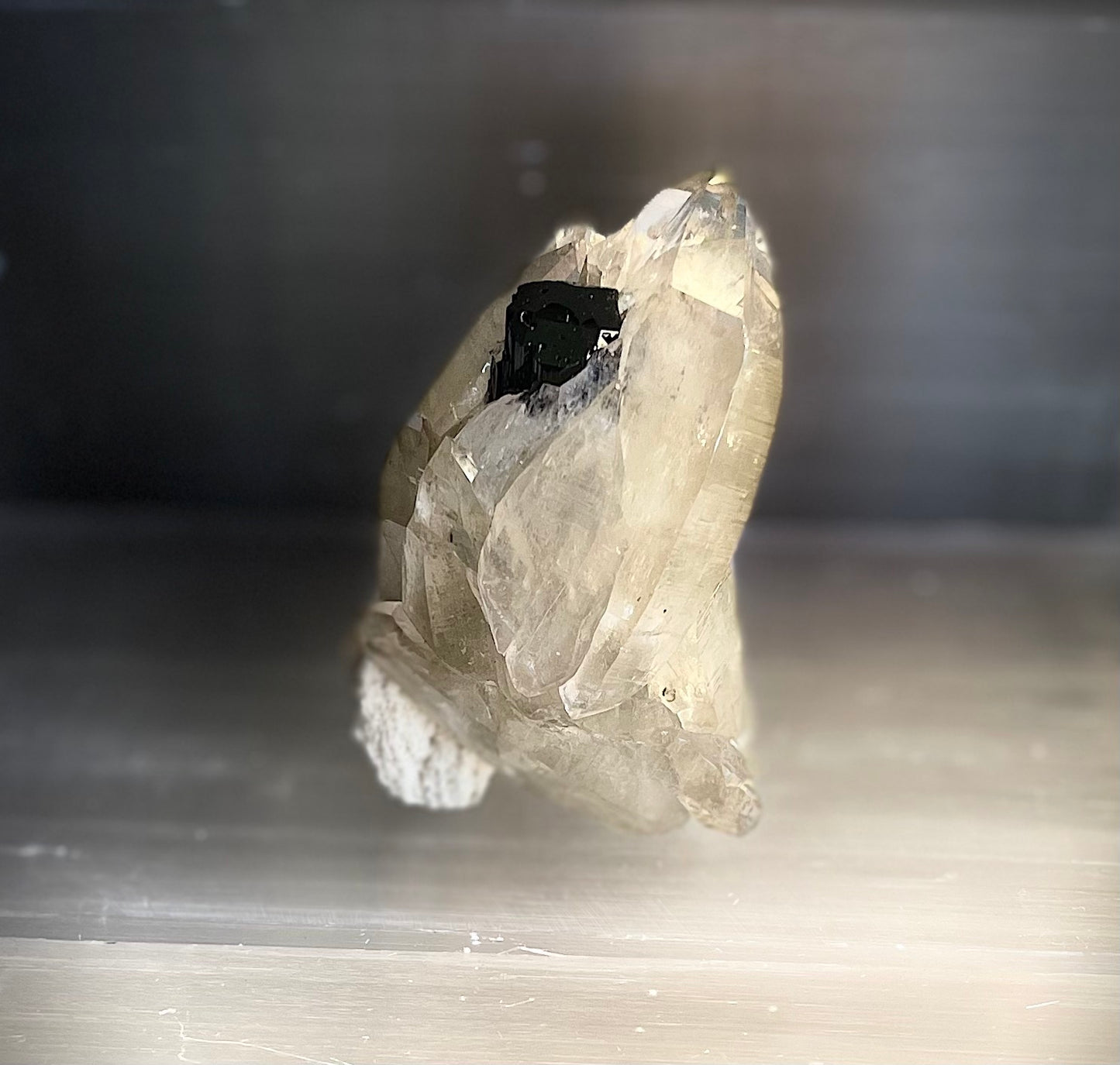 Natural Raw Citrine with Black Tourmaline