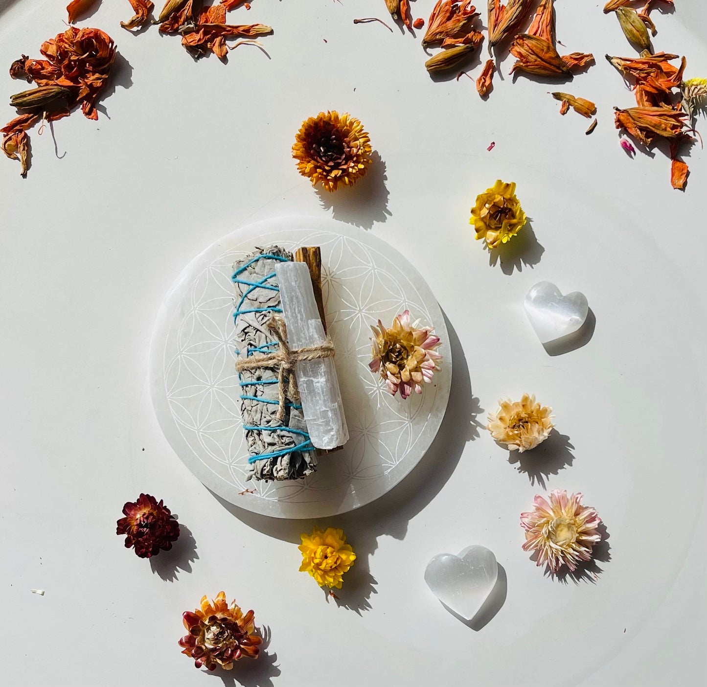 White Sage with Palo Santo and Selenite Stick